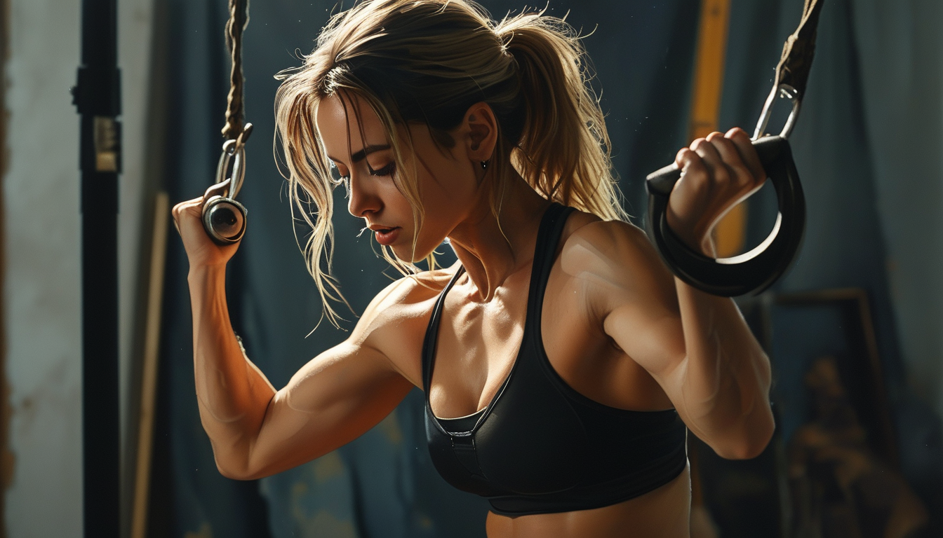 A woman doing a forearm and grip exercise